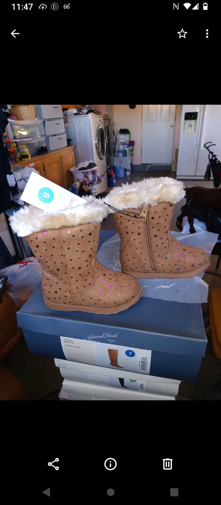 Cat And Jack Little Girl Boots Size 8