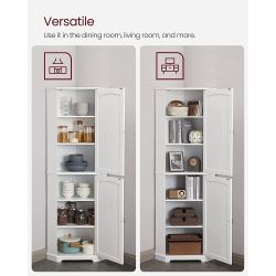 Bathroom  Tall Corner Cabinet with 2 Doors and 4 Adjustable Shelves