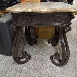 Natural Marble With Iron Legs