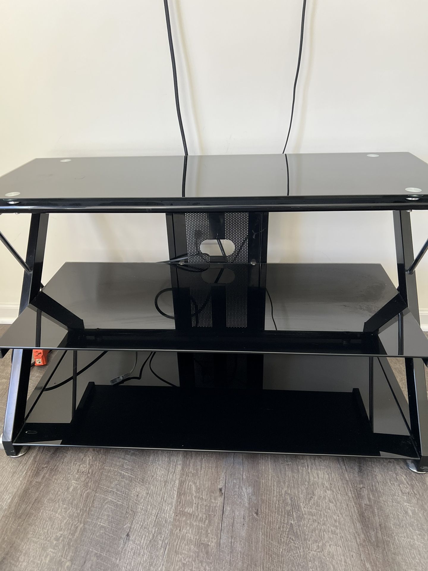 Black Glass Tv Stand 
