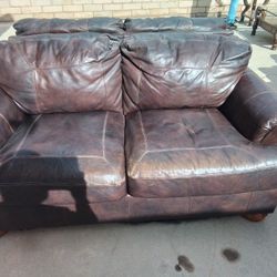 Leather Loveseat 