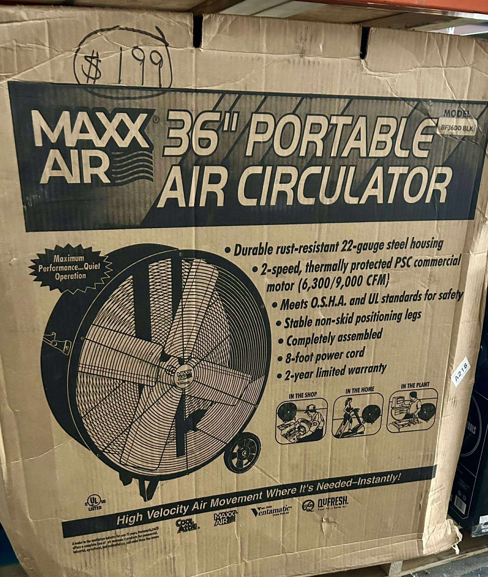 36in Portable Air Circulator
