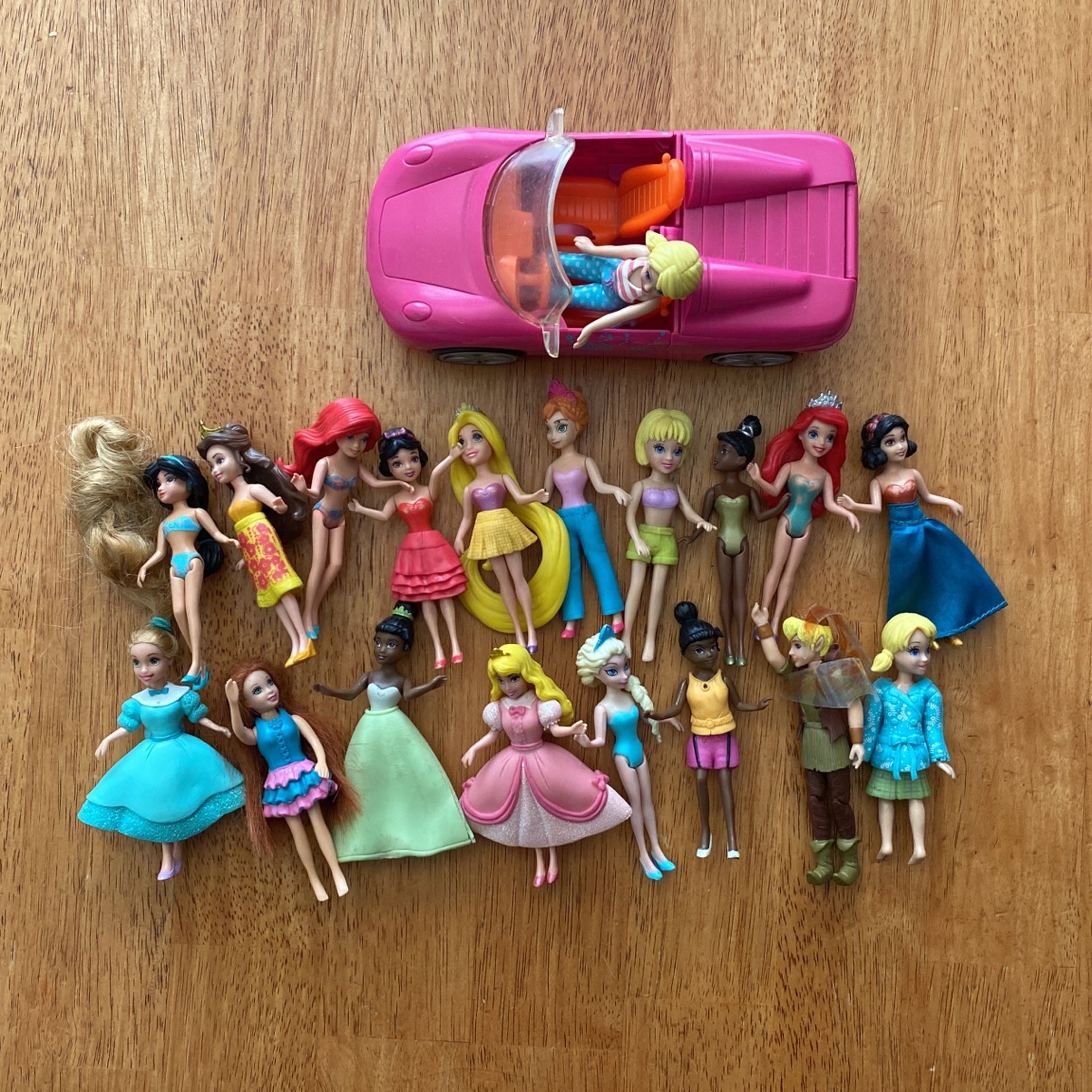 Polly Pocket Dolls With Pink Car