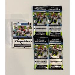 2020 Panini Chronicles Football Blaster Box + Value Pack Lot - 1 Blaster Box + 4 Value Packs - NFL Cards Burrow RC ? Hurts RC ? NEW