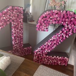 Pink Flower Numbers 21 Or 12