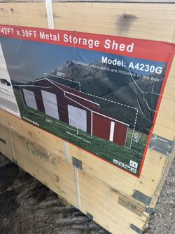 New 42x30 Triple Metal Garage Barn Shed