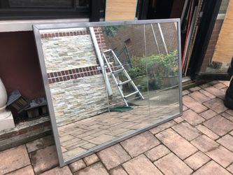 Large Wall Mirror with Silver metal Frame 54 x 40