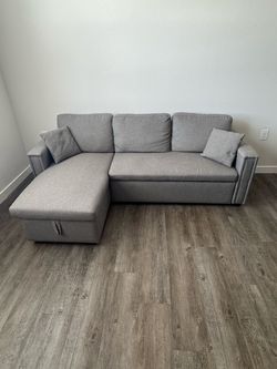 Light Gray Pull Out Sofa/Couch