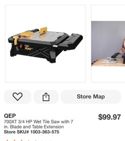 QEP 700XT 3/4 HP Wet Tile Saw with 7 in. Blade and Table Extension