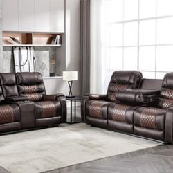 2 PC RECLINING SOFA AND LOVESEAT IN BOX