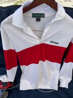 Vintage Harvard Outer Banks Long Sleeve Polo Shirt Small