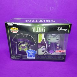 New Sealed Funko Pop & Tee Combo- Disney Villains MALIFICENT 