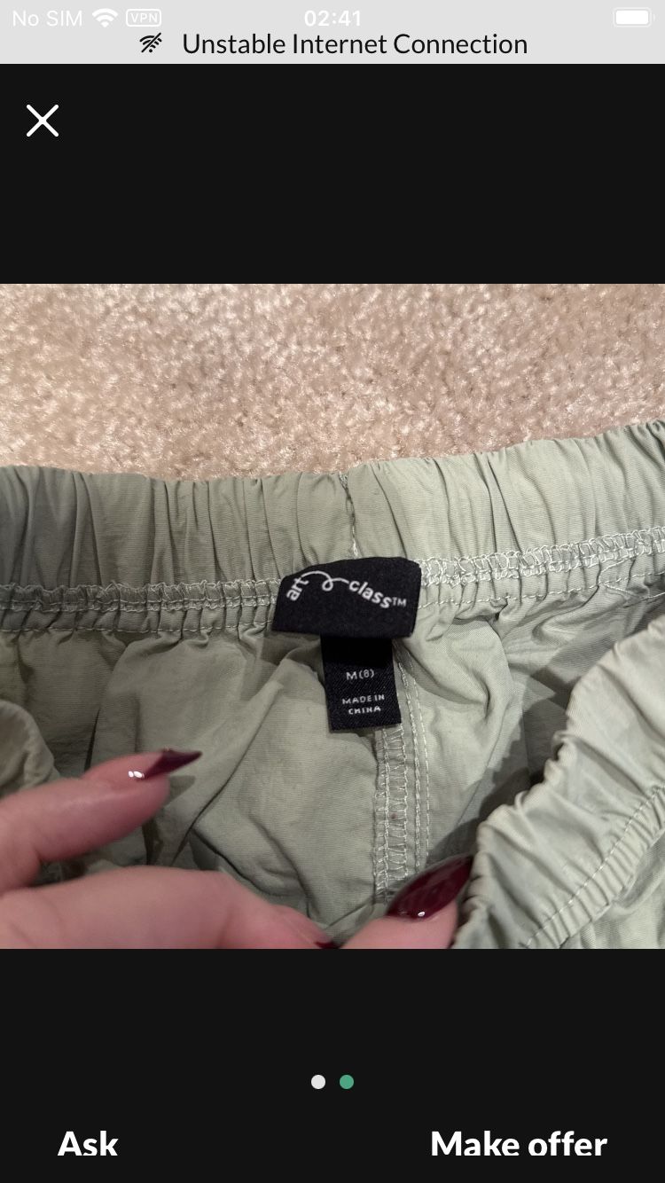 Art Class Size 8Y Green Cargo Sweat Pants