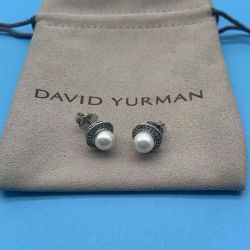  925 Sterling Silver Pearl Stud Hoop Earrings 