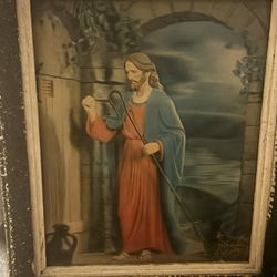 3D Jesus Knocking In A Door Religious Print Screen
