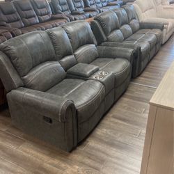 Manual Recliner Sofa Set 2-piece Set Sale 