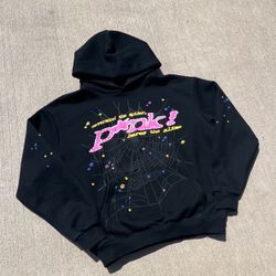 SP5DER P*NK BLACK HOODIE