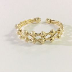 ITALIAN  14 K GOLD  PLATED  COIN CHARM BRACELET  