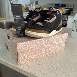 Air Jordan 3 Retro Black Rush Orange Fossil Tone Noir Orange Intense 