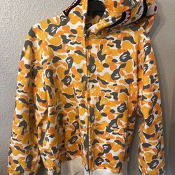 Size M Orange Bape Full Zip Hoodie