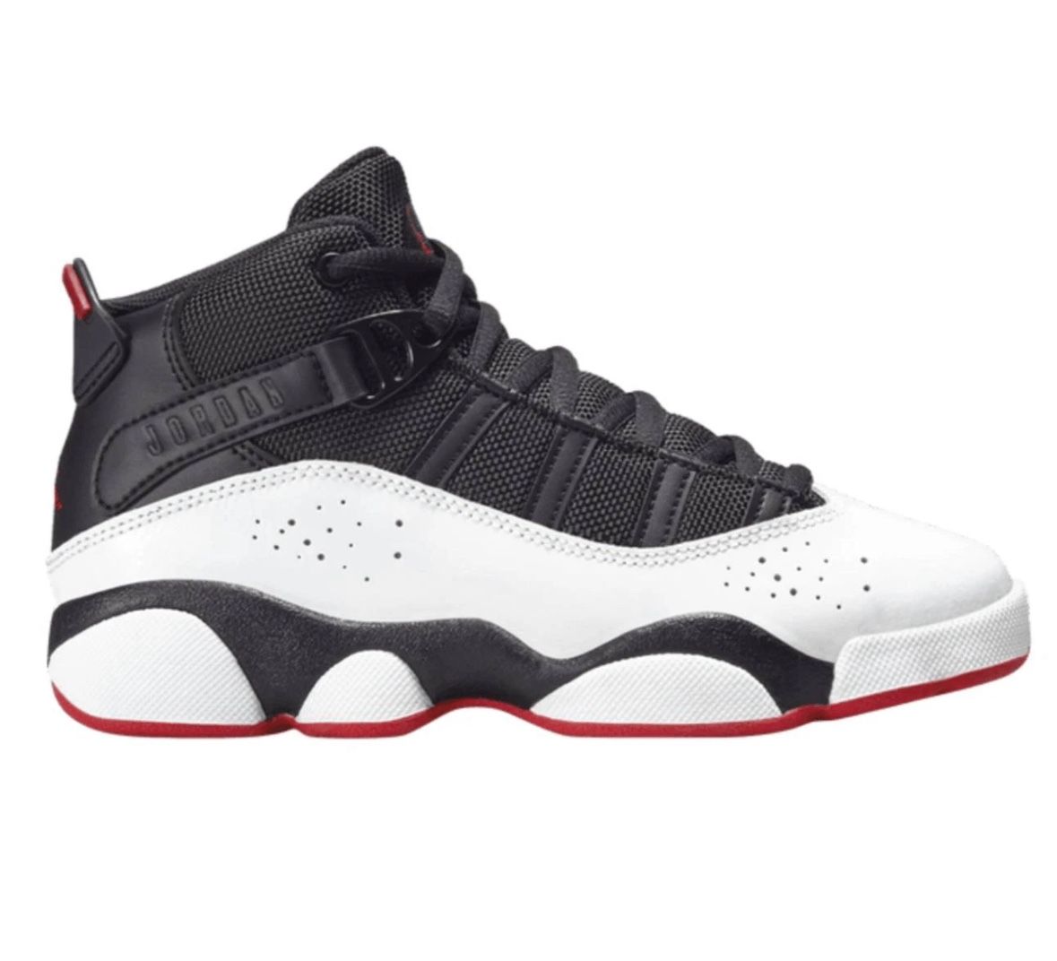 NIKE Air Jordan 6 Rings Black Varsity Red Kid's Size 2.5 Y