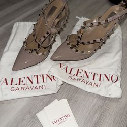 Valentino- Patent Rockstars Caged Pump 100mm- Size 40.5