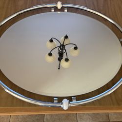 Kitchen Chrome Framed Bathroom Mirror/Table Display Tray