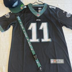 Eagles Combo  AJ Brown Jersey  Small , Hat & lanyard 