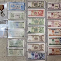 Huge Cuban Lot Of Coins Notes And Rare Artifacts ~ Collection