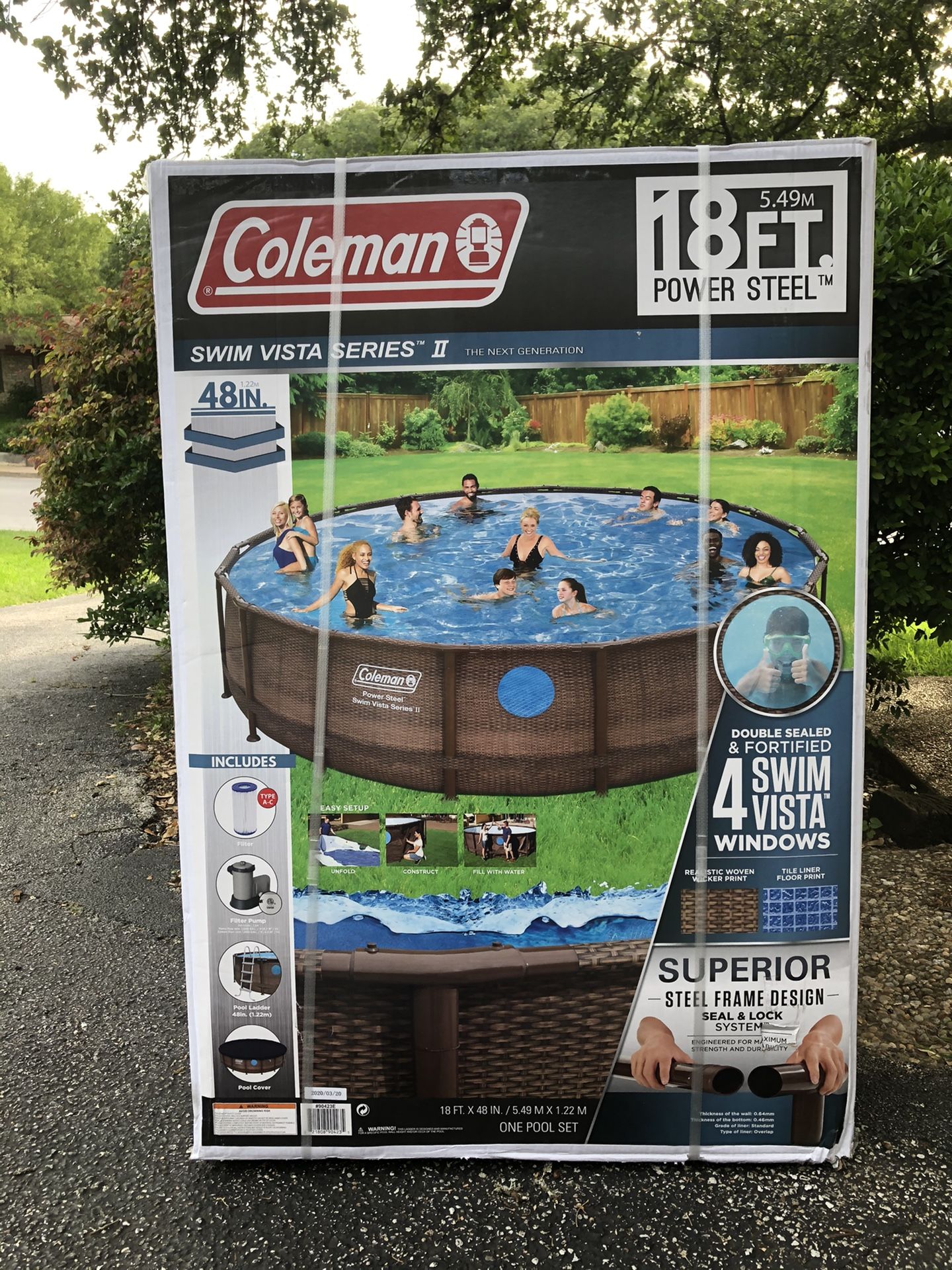 🔥🌊18ft Coleman Power Steel Pool - 100 degrees next week 🌊🔥