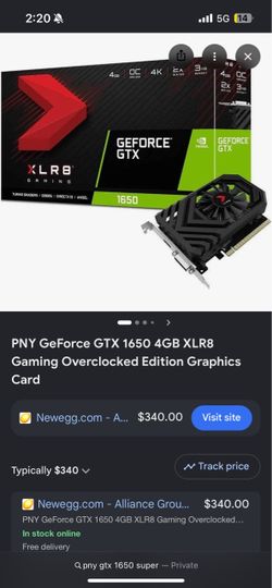 PNY GeForce GTX 1650 4GB XLR8 Gaming Overclocked Edition