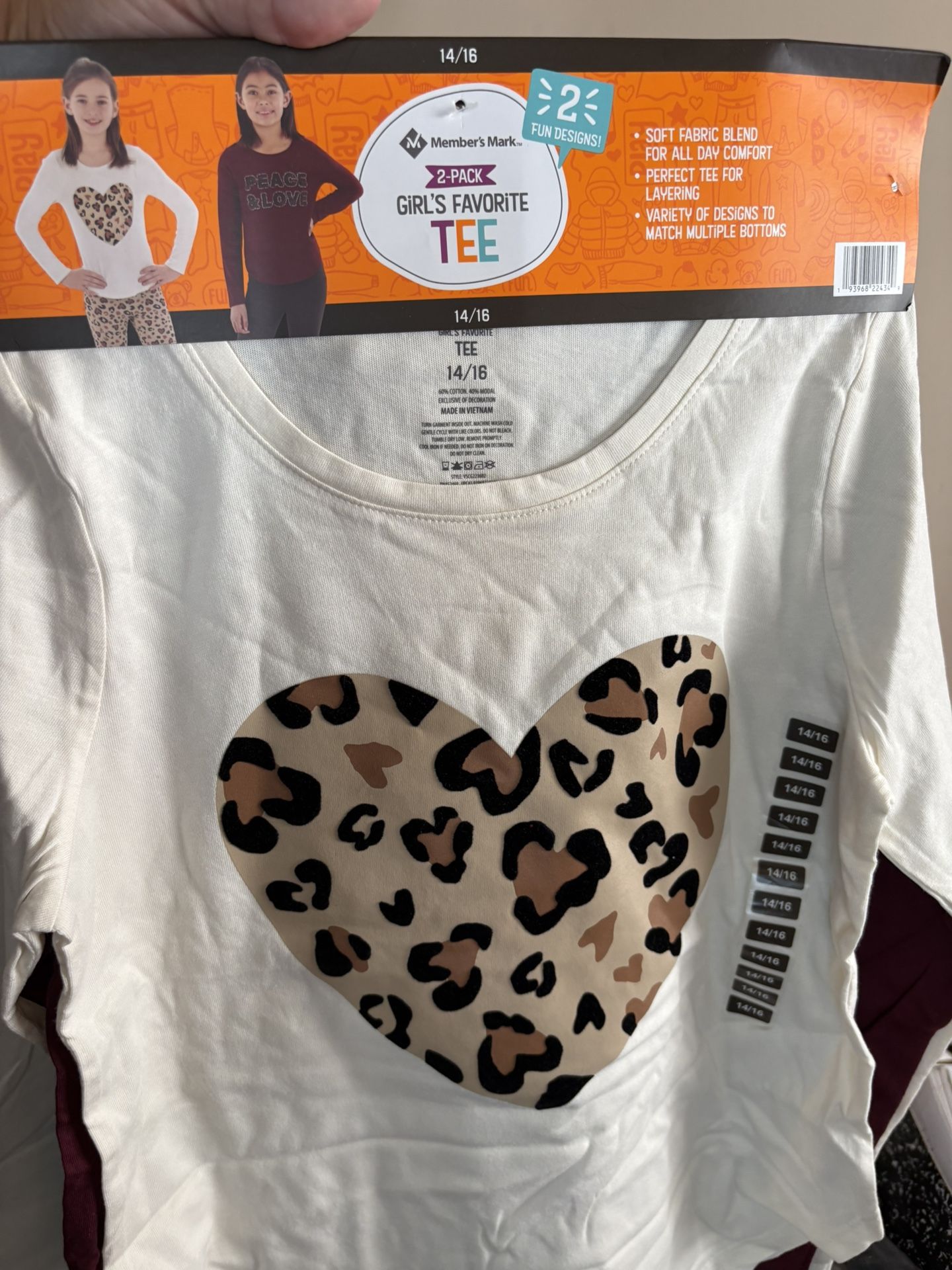 New. Girls 14/16 Tops. 2pack