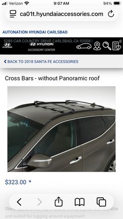 Hyundai Santa Fe 2013-2018 Cross Bar roof rack original equipment