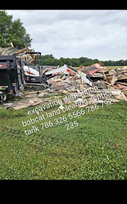 Excavation demolition bobcat land clearing septic tank
