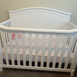 Baby Crib, drawer Chest And Toddler Mattress 