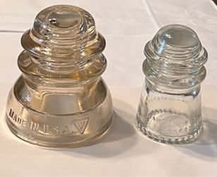 Vintage Glass Insulators – Whitall Tatum & Hemingray – $20