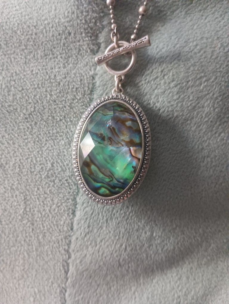 Lucky Brand Abalone And Turquoise 2 Sided Necklace 