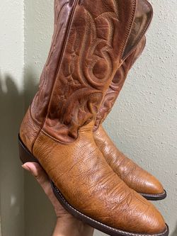 Vintage Nocona Brown Leather Cowboy Boots Made in USA Men’s  Size 13 A