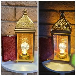 Moroccan Lantern - 12" H Battery Operated Decorative Lantern