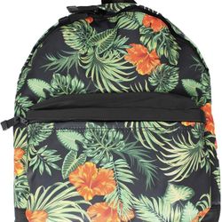 Mens Floral Print Backpack - Original Use Black, One Size