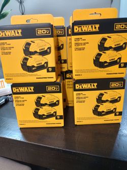New DeWalt 20v.....5.0ah batteries pack of 2....$130