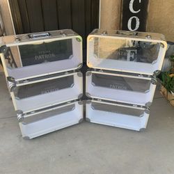 6 Silver Locking Collectible Display Cases 18.5” X 8.5” X 6.5”