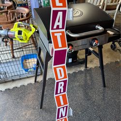 Vintage Aluminum “EAT DRINK” Sign – 4 Foot Wall Mount