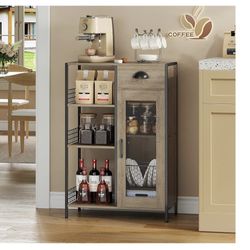 Coffee Bar Cabinet, 3 Tier Coffee Station Table