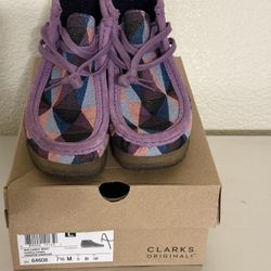 Clarks Originals Wallabee Boot Purple Combi Size 7.5 (With Box) 