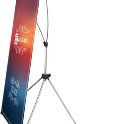 Banner Stand Adjustable Fit Banner 23 x 63 to 32 x 78
