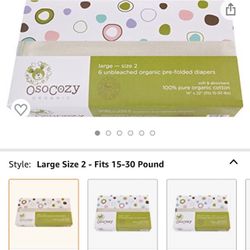 4 Packs Of Osocozy Cloth Diapers 15-30lbs