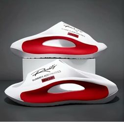 White & Red Casual Slip-On Mules / Clogs — Unisex Size EU 40-41 / 260 mm — New