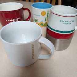 Lot of 4 Starbucks Mugs Collector's Edition 