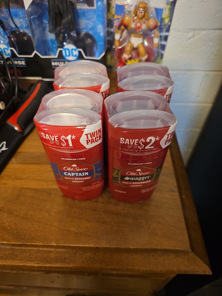 4 Old Spice Double Pack Captian and Swagger Deodorant
